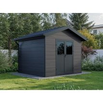 Abri de jardin composite ISORA - 9m2 gris - 28 mm