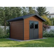 Abri de jardin composite ISORA - 9m2 brun - 28 mm