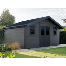 Abri de jardin composite ISORA - 20m2 gris - 28 mm