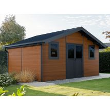 Abri de jardin composite ISORA - 20m2 brun - 28 mm