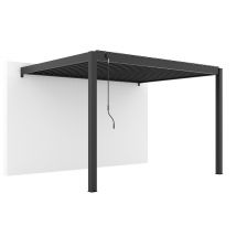 Pergola bioclimatique adossée 4x3m ZENITH - aluminium anthracite, lames orientables