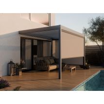 Pergola Bioclimatique Zenith 3x4m avec store 3m et store 4m - anthracite