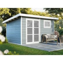 Abri de jardin composite ALMA - 11m2 gris clair - 28 mm