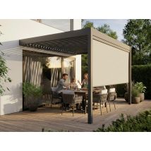 ZENITH pergola bioclimatique 4x3 m avec store de façade 4m - anthracite - Anthracite