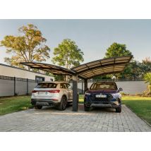 Carport aluminium 2 voitures BOLTON - 600x500cm - Finition alu