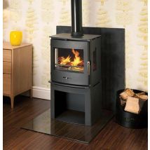 Newbourne 40FS Panorama Wood Burning / Multifuel Stove With 200mm Log Store