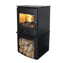 Newbourne 40FS Wood Burning / Multifuel Ecodesign Stove With 400mm Log Store