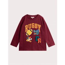 T-shirt bordeaux animation rugby pour garçon - 5A - Du Pareil Au Même