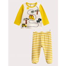Pyjama jaune et écru pour bébé garçon - 6M - Du Pareil Au Même