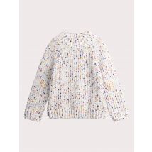 Pull écru avec maille colorée pour fille - 6A - Du Pareil Au Même