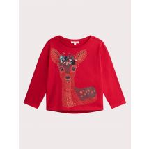 T-shirt manches longues animation biche pour fille - 8A - Du Pareil Au Même