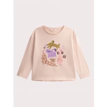 T-shirt nude manches longues animation chiens - 6A - Du Pareil Au Même