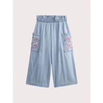 Pantalon brodé en denim léger bleu clair - 3A - Du Pareil Au Même