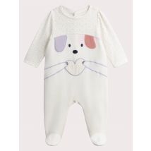 Grenouillère en velours écru pour bébé fille - 3M - Du Pareil Au Même