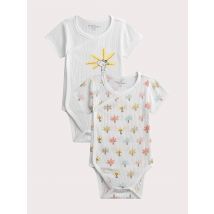 Lot de 2 bodies manches courtes naissance fille - 6M - Du Pareil Au Même