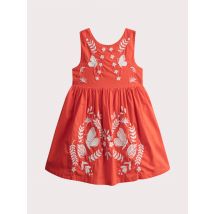 Robe orangée brodée croisée dans le dos - 10A - Du Pareil Au Même