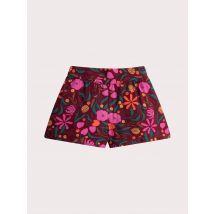 Short Rouge Imprimé Fleuri Pour - Fille - 9A - Du Pareil Au Même