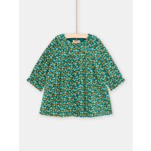 Robe Bleu Pétrole À Imprimé Fleuri Pour pour Bébé - Fille - 3 mois - Du Pareil Au Même