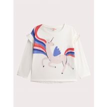 T-shirt Écru Avec Volants Manches - 4 ans - Du Pareil Au Même