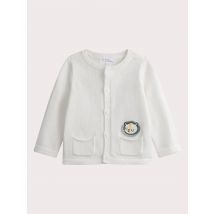 Gilet Naissance Écru En Tricot - 6 mois - Du Pareil Au Même