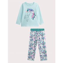 Pyjama Bleu Licorne Pour pour Enfant - Fille - 3 ans - Du Pareil Au Même