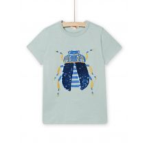 Tee Shirt Manches Courtes Turquoise - 4 ans - Du Pareil Au Même