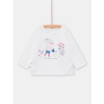 T-shirt Blanc À Manches Longues Pour pour Bébé - Fille - 36 mois - Du Pareil Au Même