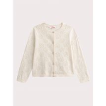 Gilet Écru En Maille Ajourée Motif Fleur - 3 ans - Du Pareil Au Même