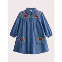 Robe En Jean À Broderie Florale - 12 ans - Du Pareil Au Même
