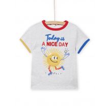 T-shirt Grigio Melange Con Motivo Sole Bambino - 3A - Du Pareil Au Même