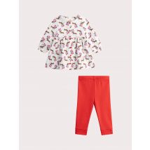Baby Girls' Printed Ecru Outfit - 18 Mese - Du Pareil Au Même