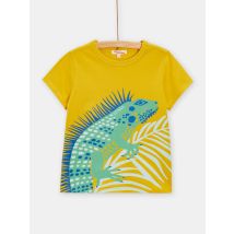 T-shirt Gialla Con Motivo Iguana Bambino - 8A - Du Pareil Au Même