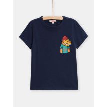 T-shirt Blu Con Motivo Coccodrillo Bambino - 4A - Du Pareil Au Même