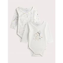 Pack Of Two Newborn Babies' Zebra Print Bodysuits In Ecru - N50 - Du Pareil Au Même
