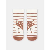 Calze Bianche E Marroni Con Stampa A Righe Unisex - 1314 - Du Pareil Au Même