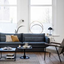 Woood - Fauteuil en velours côtelé et métal - Gris clair - SALLY - - Style Contemporain