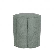 Woood - Pouf en tissu bouclette en forme de fleur - Ollie - Couleur - Vert - Bouclette