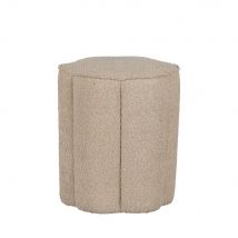 Woood - Pouf en tissu bouclette en forme de fleur - Ollie - Couleur - Beige - Bouclette