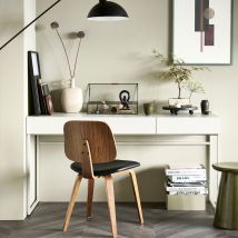 Vtwonen - Bureau 2 tirois en bois et métal L150cm - Blanc - BASIC - Bois - Style Contemporain
