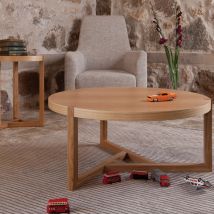 Woodman - Table basse ronde en bois ø81cm - Bois clair - BRENTWOOD - Bois - Style Scandinave