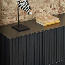 Teulat - Buffet 3 portes en bois L150cm - Noir - DORIC - Bois - Style Contemporain