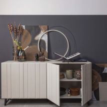 Woood - Buffet 4 portes en bois L181cm - Blanc - MILLER - Bois - Style Contemporain