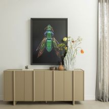 Woood - Buffet 4 portes en bois L200cm - Vert kaki - BASU - Bois - Style Scandinave