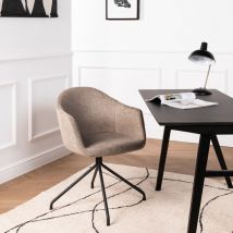 Chaise de bureau en tissu et métal - Taupe - KOOIJ - - Drawer - Style Contemporain