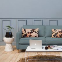 Canapé convertible ouverture express 3 places en tissu - Bleu pétrole - VORNAY - - Drawer - Style Vintage,Contemporain