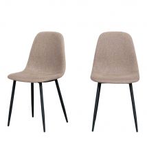 House Nordic - Lot de 2 chaises en tissu et métal - Taupe - STOCKHOLM - - Style Scandinave