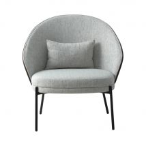 House Nordic - Fauteuil en tissu et métal - Gris clair - CANELAS - - Style Scandinave