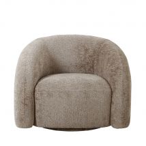 House Nordic - Fauteuil vintage pivotant - Taupe - VALLETTA - - Style Vintage