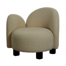 House Nordic - Fauteuil accoudoir gauche en tissu bouclette - Écru - HONOLULU - - Style Vintage
