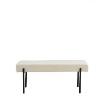 House Nordic - Banc en tissu bouclette et métal L100cm - Blanc - SWINDON - - Style Contemporain